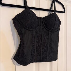 Black Lace Corset Tank Top